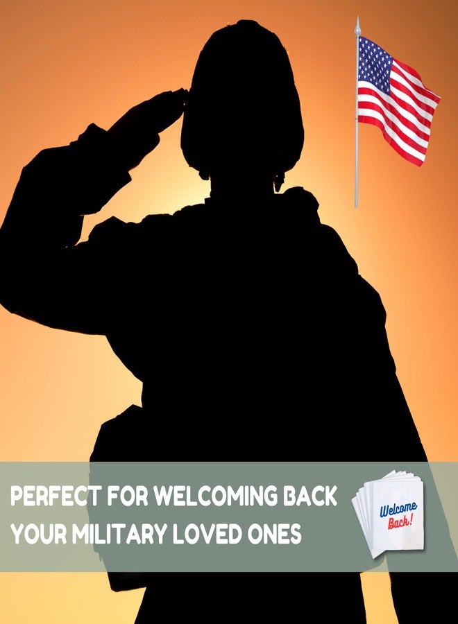 Cloverjoyed Welcome Back Decorations, 50 Pack, Military Homecoming Cocktail Napkins, Office, Back to School, Reunion, Home Party Decor Supplies - Image 3