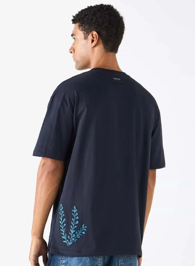 Lee Cooper Lee Cooper Embroidered Relaxed Fit T-shirt with Crew Neck