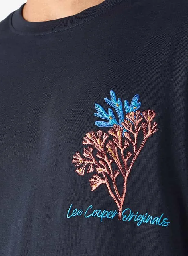 Lee Cooper Lee Cooper Embroidered Relaxed Fit T-shirt with Crew Neck