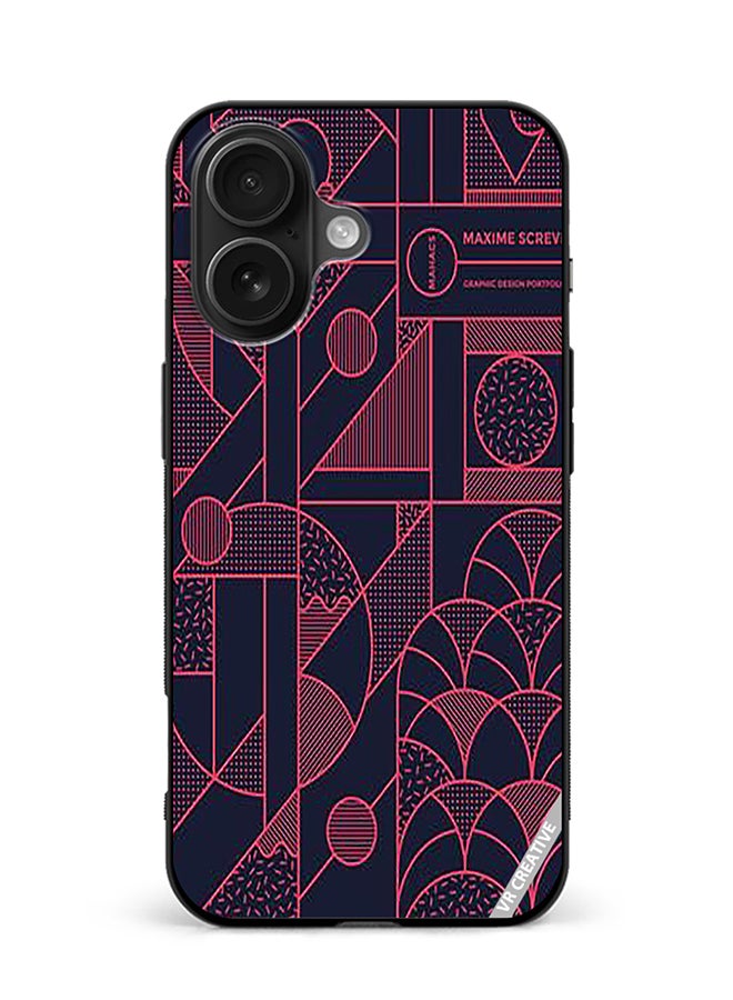 VR CREATIVE Protective Case Cover For Apple iPhone 16 Geometric Design Multicolour