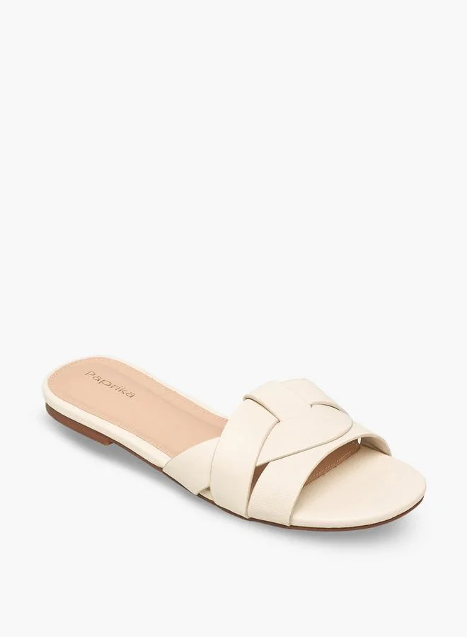 بابريكا Women Cross Strap Slip-On Sandals
