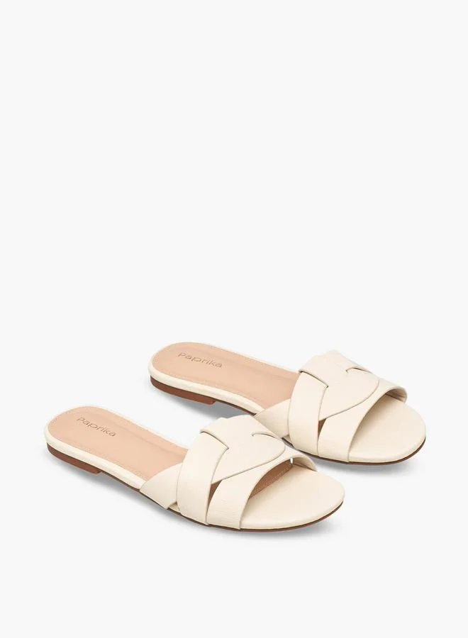 بابريكا Women Cross Strap Slip-On Sandals