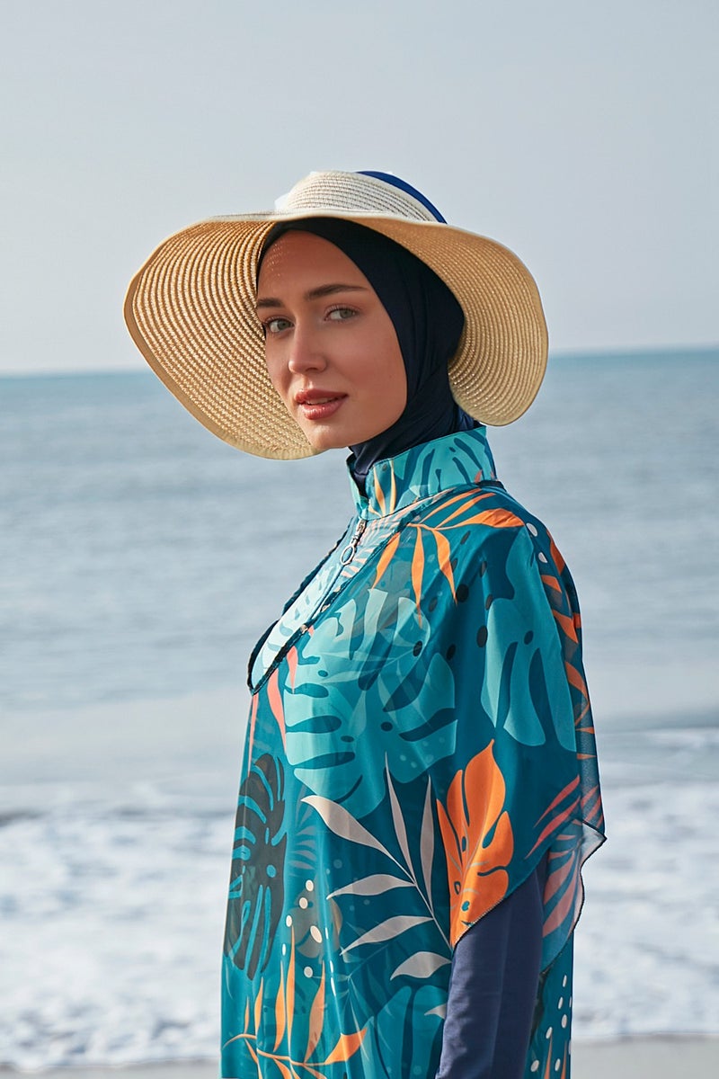 Remsa Mayo Remsa Swimsuit Remsa Bow Foldable Visor Straw Hat Sunscreen Visor Rş-78 Beige  - Image 1