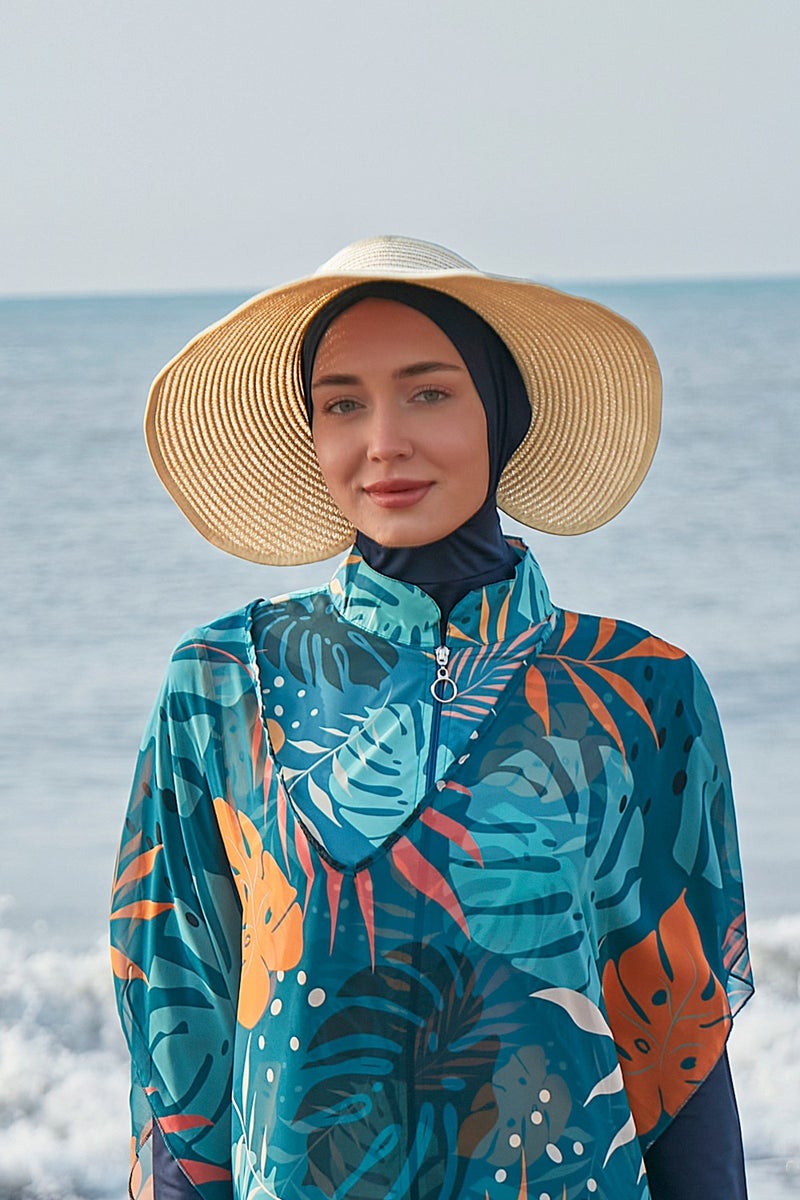 Remsa Mayo Remsa Swimsuit Remsa Bow Foldable Visor Straw Hat Sunscreen Visor Rş-78 Beige  - Image 2