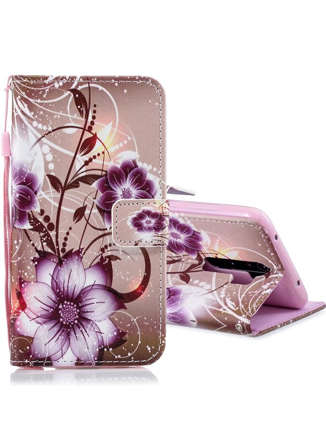 HuHa Case Cover For Xiaomi Redmi Note 8 Pro Horizontal Flip Leather Case with Holder & Card Slots & Wallet Lotus 