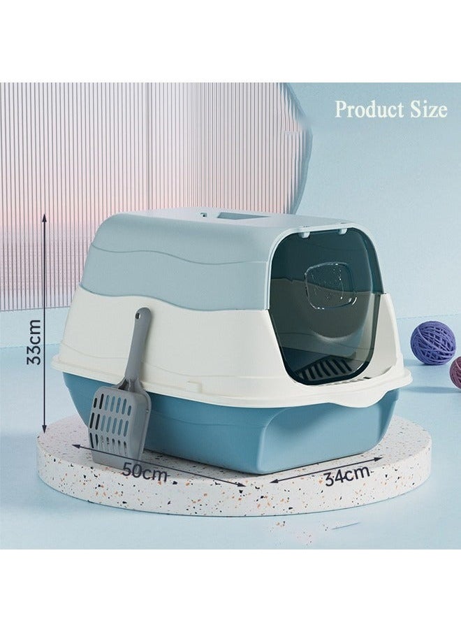 Cat Litter Box, Large Removable Cat Litter Box, Fully Enclosed Cat Litter Box, With Lid, Top Entry, Splash-Proof Cat Supplies, With Cat Litter Scoop And Deodorizing Bag, Easy To Clean, No Odor, Kitten Pet Accessories