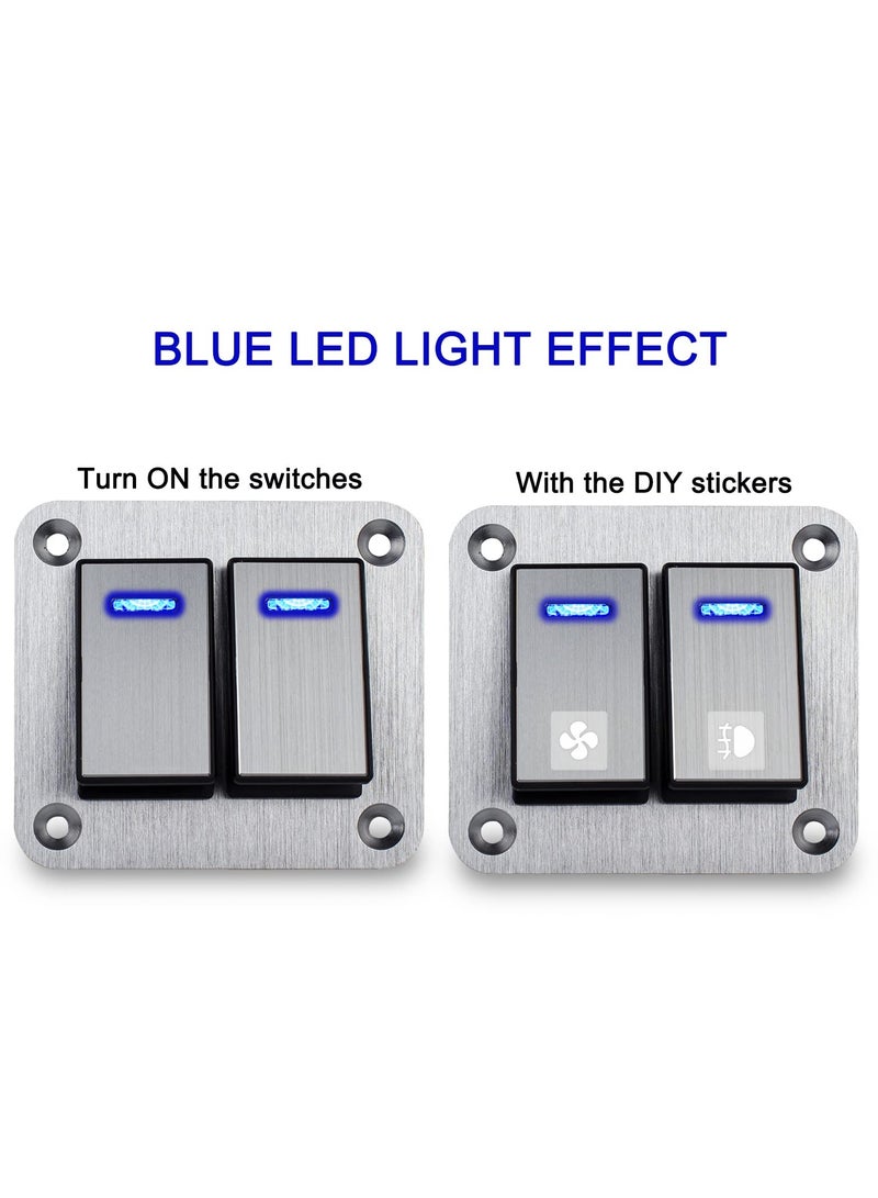 SOLARAE Waterproof Toggle Switch Panel ‚Äì 2 Gang Aluminum Toggle Switch Panel, 12V/24V Switch Panel, 3 Pin On-Off Car Switches, for Automotive Car Boat Truck Motorcycle Jeeps RV UTV - Image 4