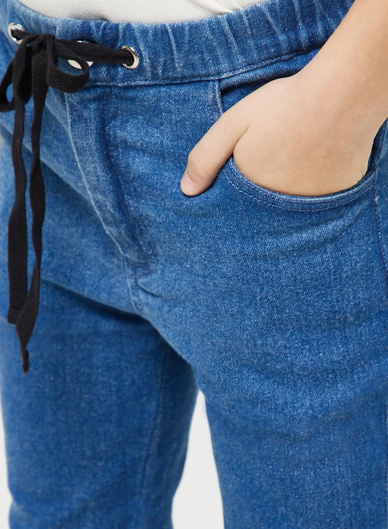 Pinata Boys Black Loose Fit  Jeans