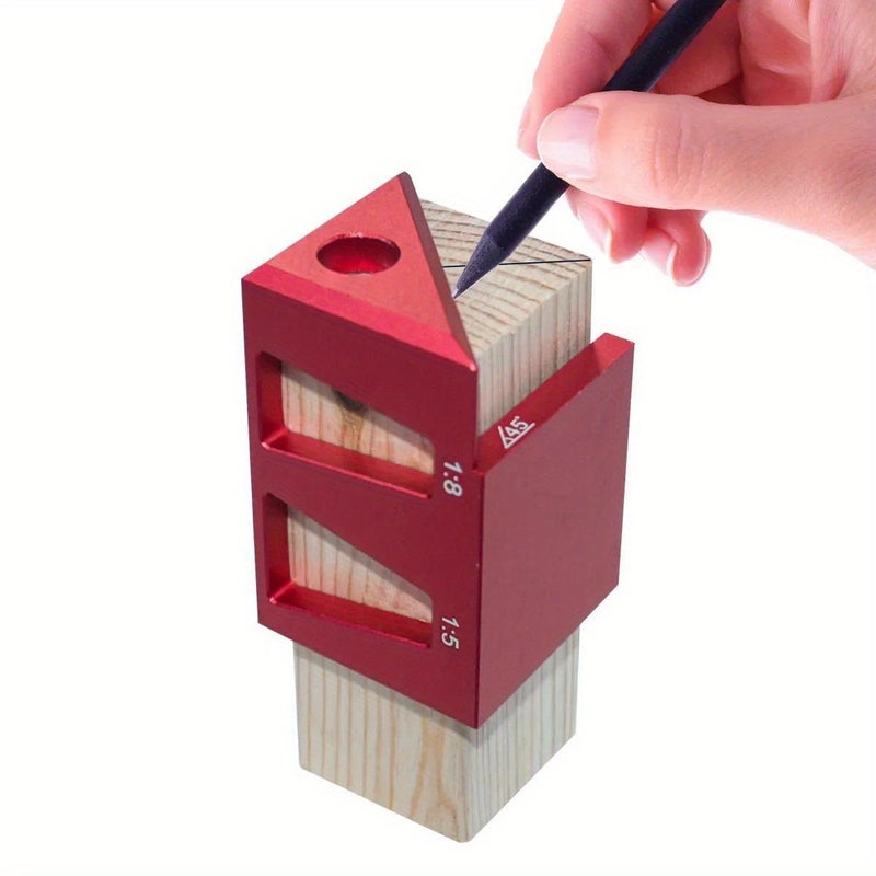 Center Finder Aluminum Alloy Woodworking Square Dovetail Jig Scribing Ruler Marking Gauge 45 90 Degree Carpentry Tool - Image 2
