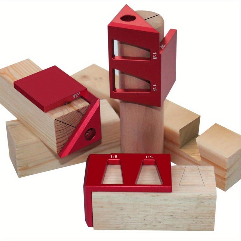 Center Finder Aluminum Alloy Woodworking Square Dovetail Jig Scribing Ruler Marking Gauge 45 90 Degree Carpentry Tool - Image 5