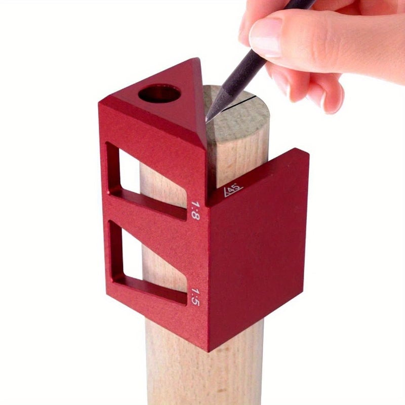Center Finder Aluminum Alloy Woodworking Square Dovetail Jig Scribing Ruler Marking Gauge 45 90 Degree Carpentry Tool - Image 1