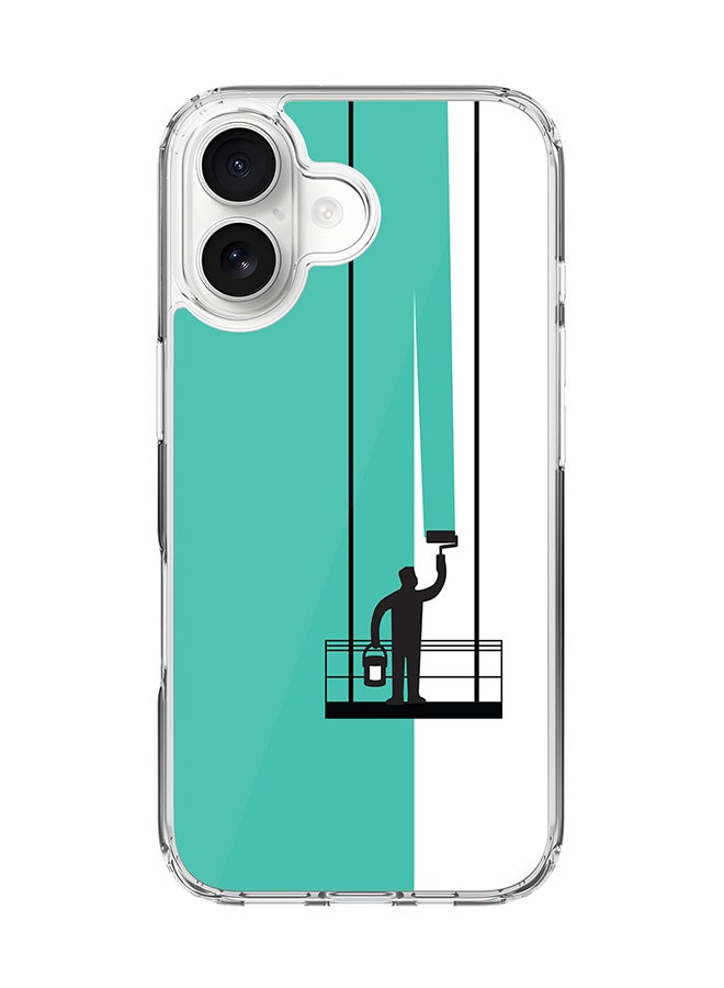 Stylizedd Classic Clear MagSafe Case for iPhone 17 , Hybrid Soft Case Flexible Edges Anti Drop TPU PC Gel Thin Transparent Cover [ Designed for iPhone 17 ] - Paint Hanger (Green) Full Print