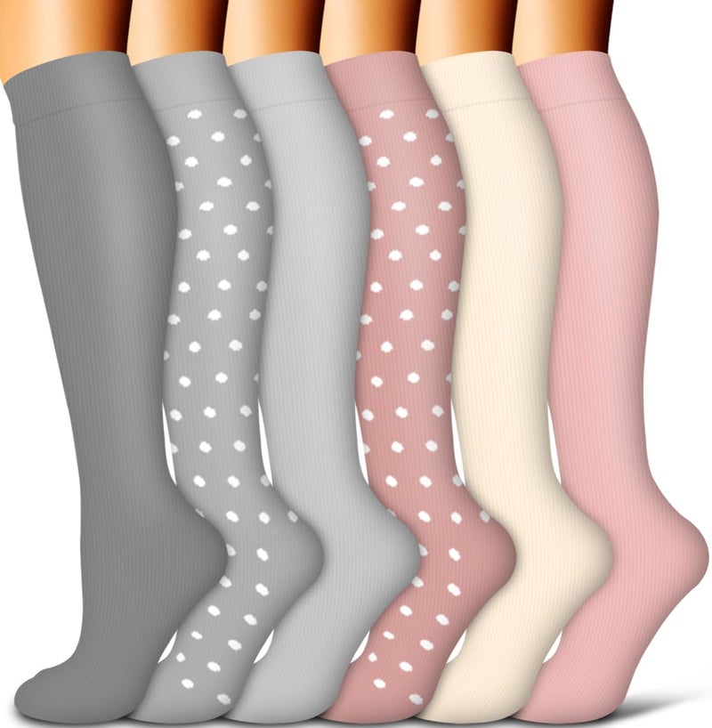 COOLOVER Copper Compression Socks for Women and Men(6 Pairs)-Best Support for Running, Athletic, Nursing, Travel - Image 1