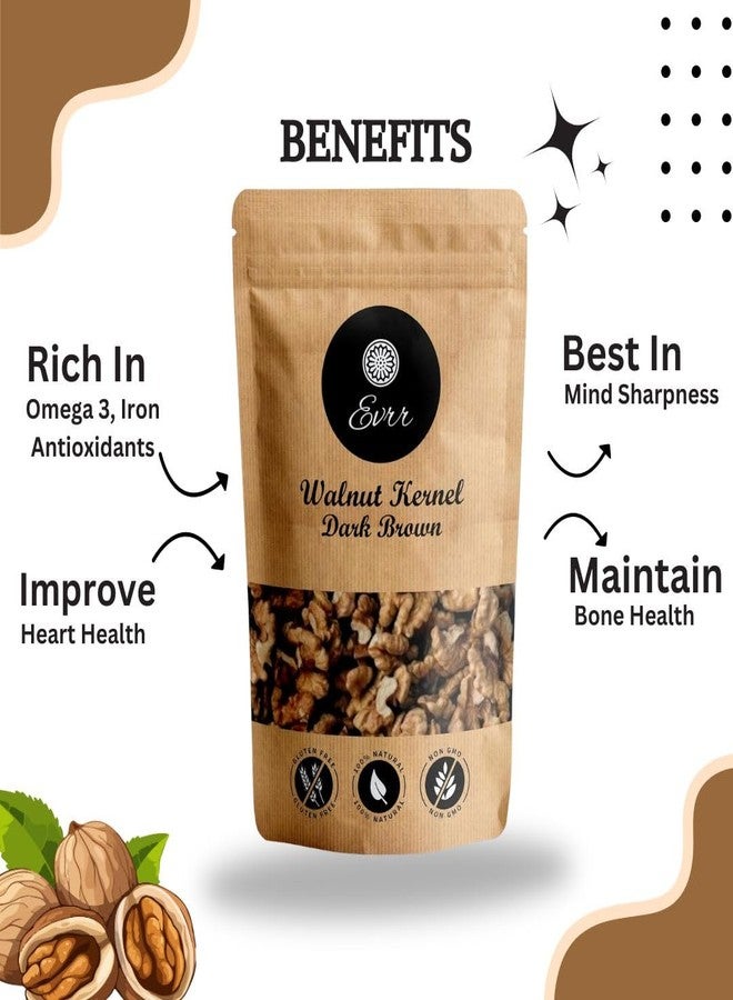 EVRR Kashmiri Walnuts Kernel Without Shell 1kg, Dark Brown Akhrot Giri 2Pcs | Akhrot Giri Dry Fruit| Perfect for snacking | Brain Food | Raw Akhroth Giri| - Image 4