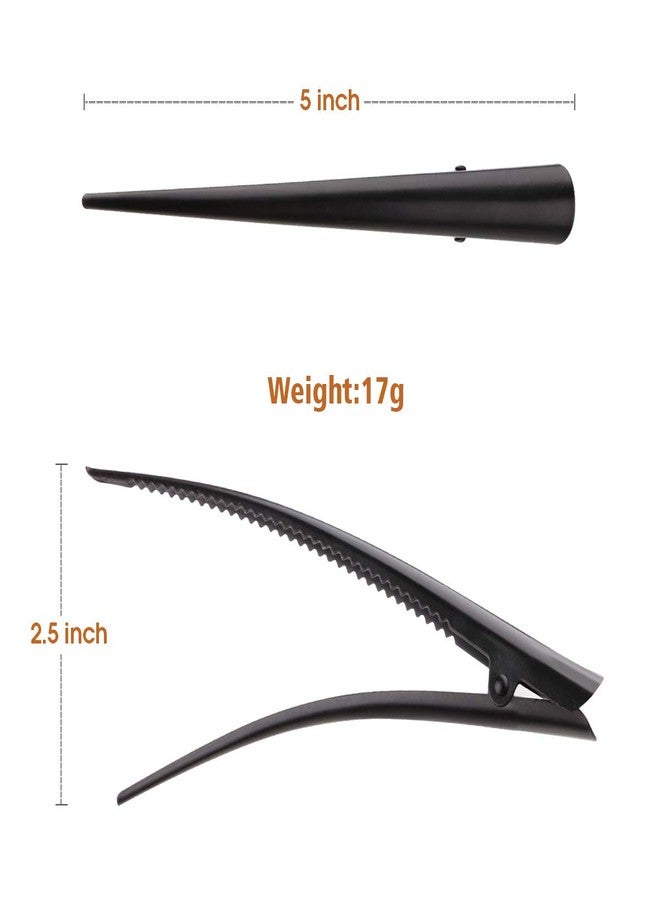 GLAMFIELDS Large Long Alligator Hair Clips for Styling Salon Sectioning, GLAMFIELDS 5 inch Rust-Proof Durable Non-Slip Duckbill Metal Clips for Women Thick and Thin Hair (6 Pack) Black - Image 3