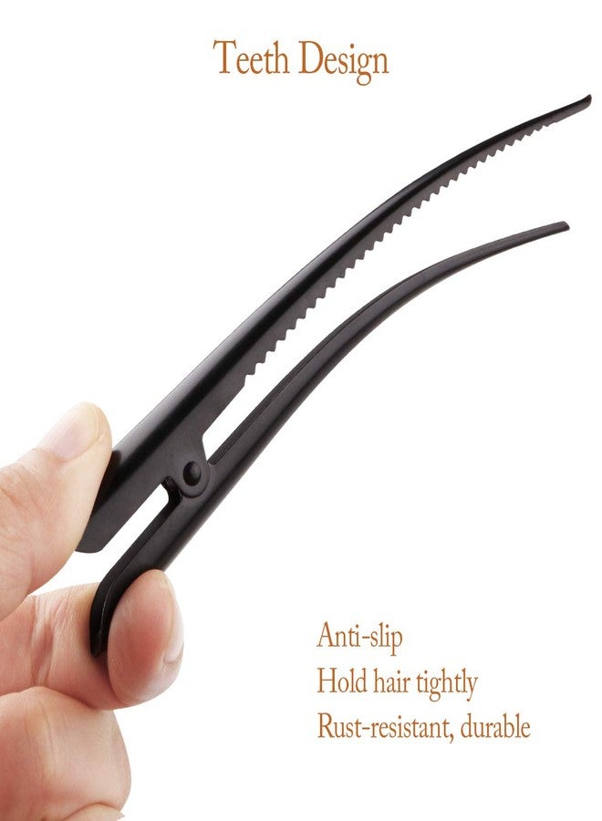 GLAMFIELDS Large Long Alligator Hair Clips for Styling Salon Sectioning, GLAMFIELDS 5 inch Rust-Proof Durable Non-Slip Duckbill Metal Clips for Women Thick and Thin Hair (6 Pack) Black - Image 2
