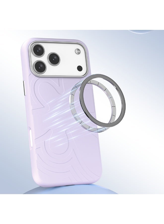 iPhone 17 Pro Max Silicone Case with Magnetic Ring, Metal Buttons & Metal Camera Guard, Luxury Shockproof Slim Protective Cover-Sky Blue - Image 3