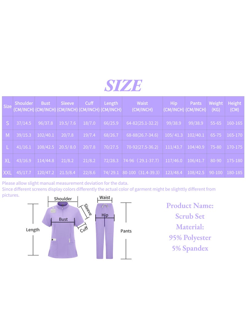Loquat Womens Medical Scrubs Set Medical Uniform Set Lake Blue - Image 2