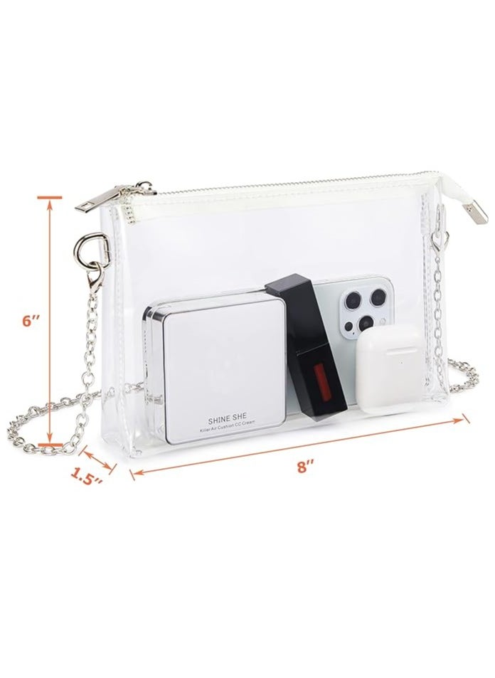 MIXDE Clear Purse for Women, Clear Bag Stadium Approved, See Through Clear Handbag for Concerts Sports Events  - Image 2