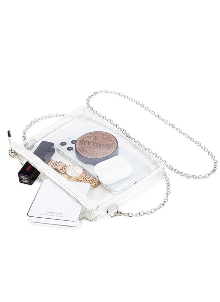 MIXDE Clear Purse for Women, Clear Bag Stadium Approved, See Through Clear Handbag for Concerts Sports Events  - Image 4