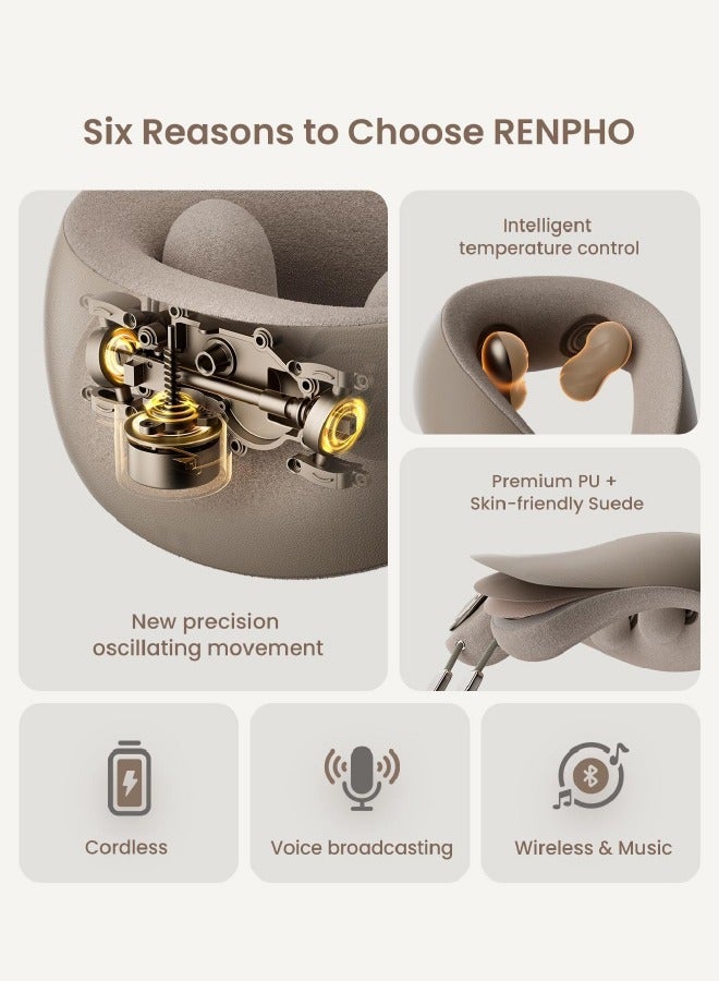 RENPHO RENPHO Neck Massager with Heat [2025 Upgraded], 6D Cordless Neck Massager for Pain Relief Deep Tissue, Kneading Neck Massage, Portable Heated Neck Massager, Gifts for Women Men Mom Dad  - Image 2