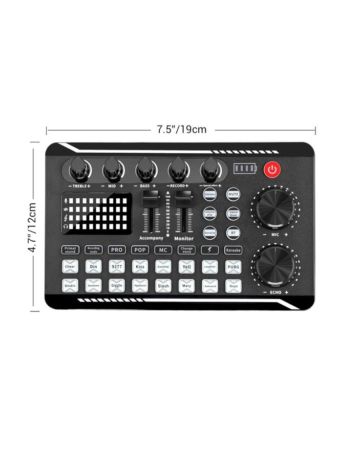 ELLEGLAM Professional F998 Audio Mixer & Live Sound Card, DJ Effects, Voice Changer, Podcast Studio Equipment for Streaming, Gaming, Recording, TikTok, YouTube  - Image 2