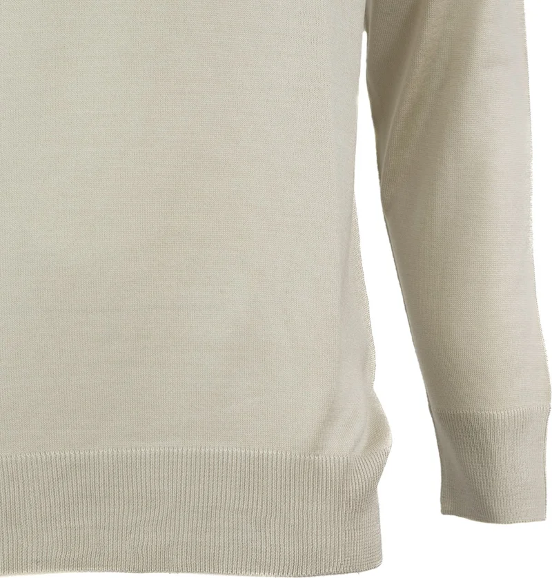 Oppland Men's Long Sleeve Half Turtleneck Classic Model Comfortable Cut Full Pattern Wool Woven Sweater