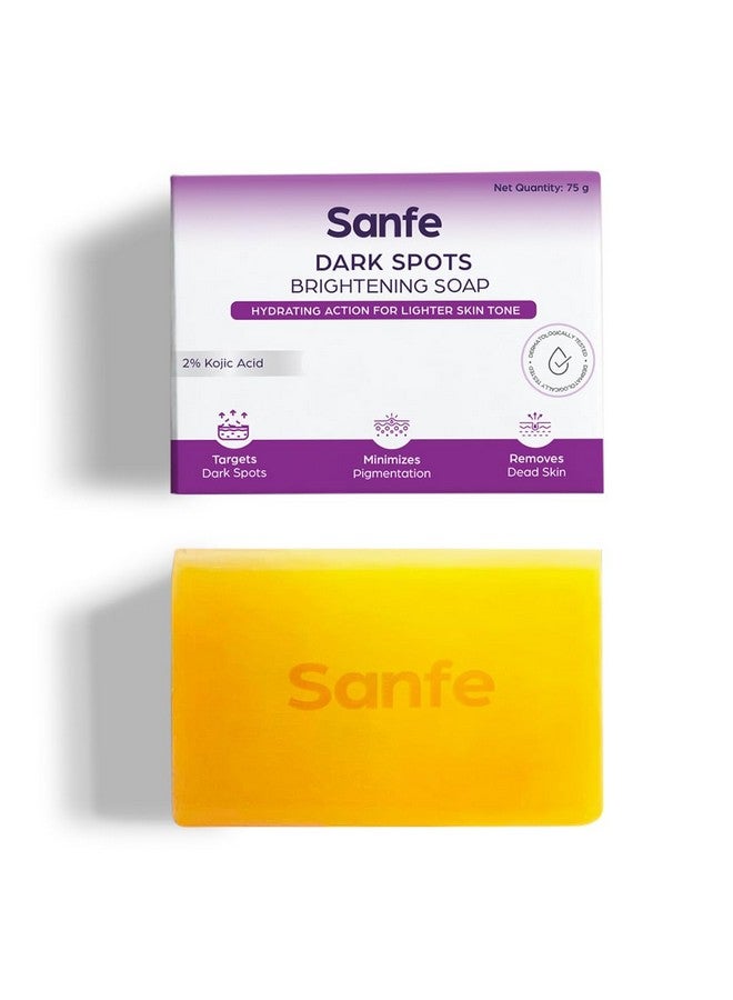 Sanfe Dark Spots Brightening Skin Lightening Soap | 2% Kojic Acid, Hydrating & Vitamin C | Anti Aging & Sun Protection | Skin Whitening Soap For Women| Tan Removal Hyperpigmentation & Glow Moisturizing Bath Soap For Men & Women Glowing Skin Pack Of 1 - Image 1