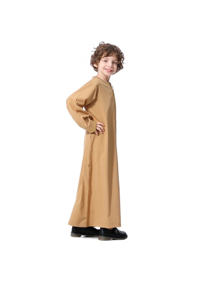 Hanyimidoo Arabic Thobe Muslim Thobe Boy’s Muslim Long Sleeves Kids Robe Islamic Boys Thobe - Image 4