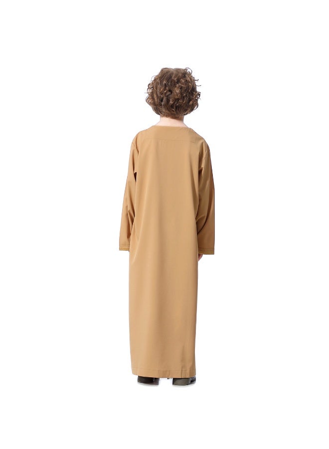 Hanyimidoo Arabic Thobe Muslim Thobe Boy’s Muslim Long Sleeves Kids Robe Islamic Boys Thobe - Image 5