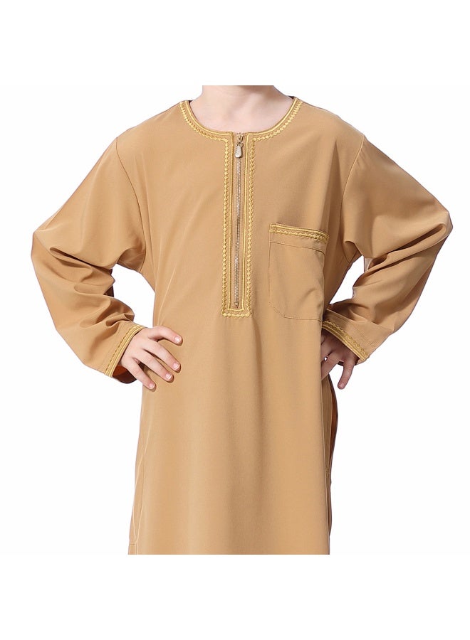 Hanyimidoo Arabic Thobe Muslim Thobe Boy’s Muslim Long Sleeves Kids Robe Islamic Boys Thobe - Image 3