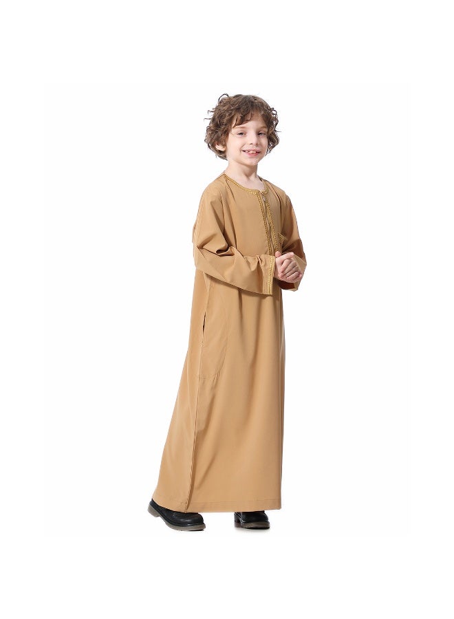 Hanyimidoo Arabic Thobe Muslim Thobe Boy’s Muslim Long Sleeves Kids Robe Islamic Boys Thobe - Image 2