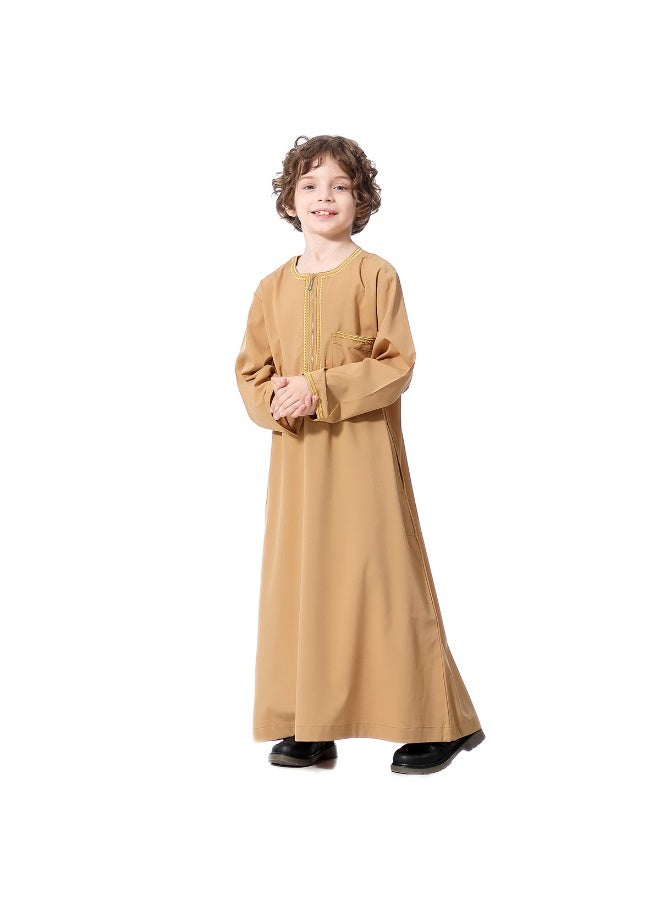 Hanyimidoo Arabic Thobe Muslim Thobe Boy’s Muslim Long Sleeves Kids Robe Islamic Boys Thobe - Image 1