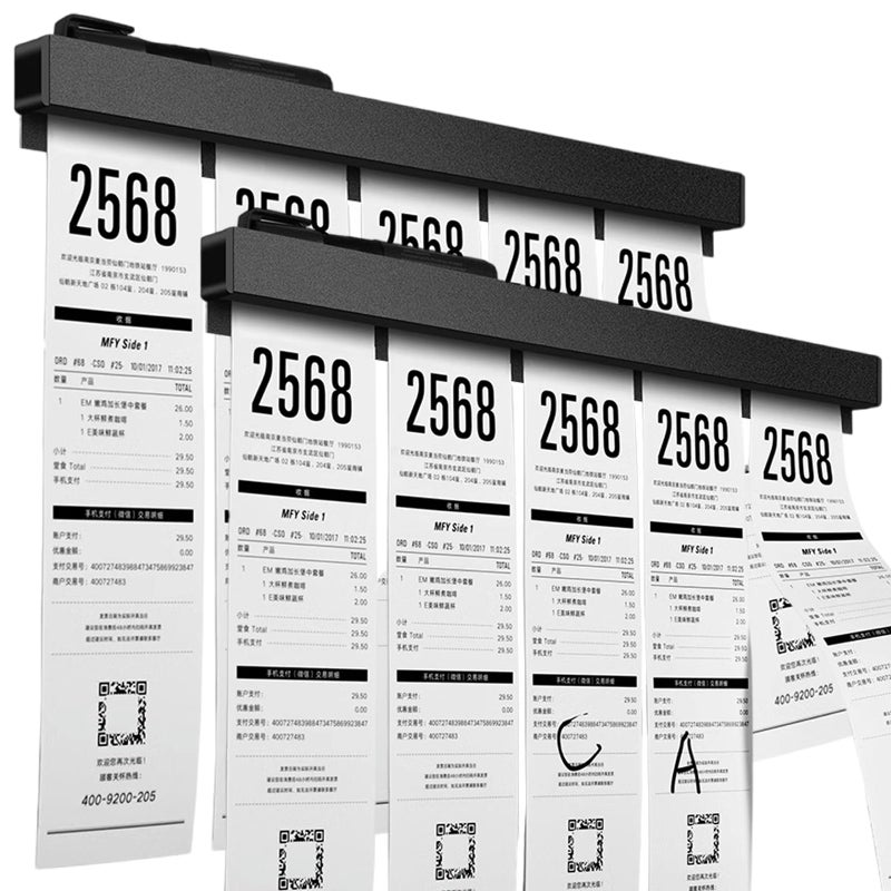 origreen 2 Pieces Ticket Holder Receipt Holder for Restaurant Refrigerator No Drill Restaurant Ticket Order Holders for Walls Home Kitchen Office Cafes Pubs Bars Black 197 2pcs - Image 2