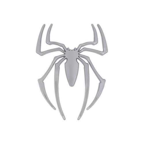 JVCV® 3D Metal Spider Sticker Chrome Logo Decal Emblem Badge for All Cars Bikes Laptops Headphones (Spider, Silver) - Image 1