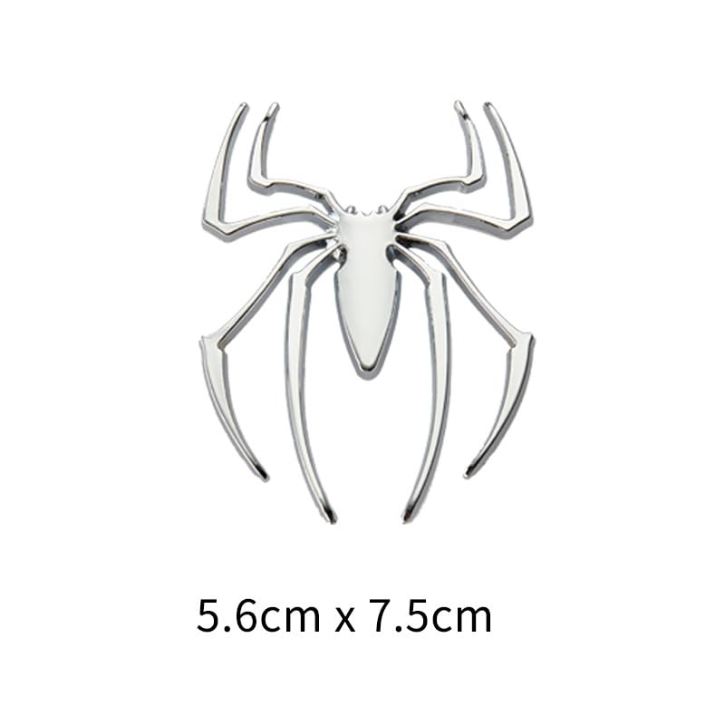 JVCV® 3D Metal Spider Sticker Chrome Logo Decal Emblem Badge for All Cars Bikes Laptops Headphones (Spider, Silver) - Image 2