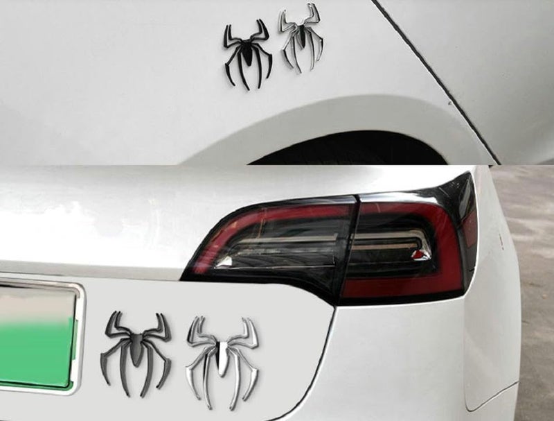 JVCV® 3D Metal Spider Sticker Chrome Logo Decal Emblem Badge for All Cars Bikes Laptops Headphones (Spider, Silver) - Image 5