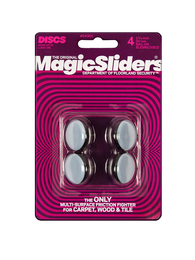 Magic Sliders 04301 1-3/16-Inch Furniture Glide Round Nail On Sliding Disc 4 count - Image 1