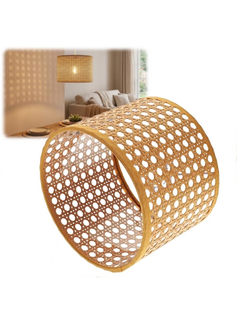Cabilock Lamp Shade Hanging Pendant Light Cover, Lampshade for Table Lamp and Floor Light, Delicate Rattan Woven Light Cover Woven Lampshade Rattan Basket Style Home Decor/16 * 12cm - Image 1
