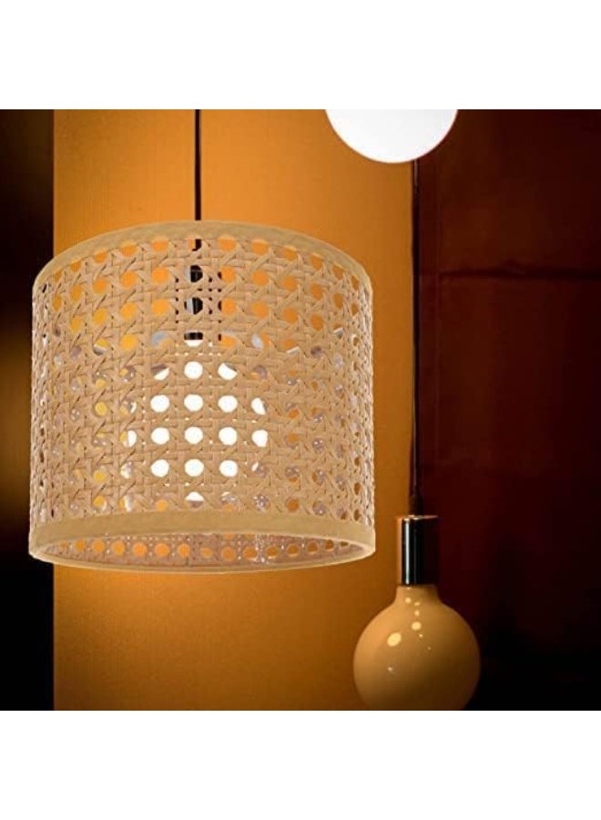 Cabilock Lamp Shade Hanging Pendant Light Cover, Lampshade for Table Lamp and Floor Light, Delicate Rattan Woven Light Cover Woven Lampshade Rattan Basket Style Home Decor/16 * 12cm - Image 2