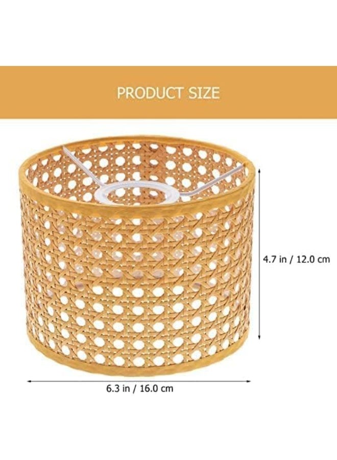 Cabilock Lamp Shade Hanging Pendant Light Cover, Lampshade for Table Lamp and Floor Light, Delicate Rattan Woven Light Cover Woven Lampshade Rattan Basket Style Home Decor/16 * 12cm - Image 3