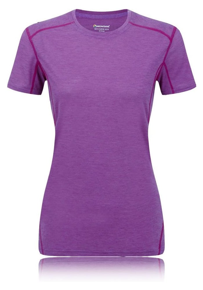 Montane Primino 140 Crew Short Sleeve T-Shirt for Women - Dahlia, Large