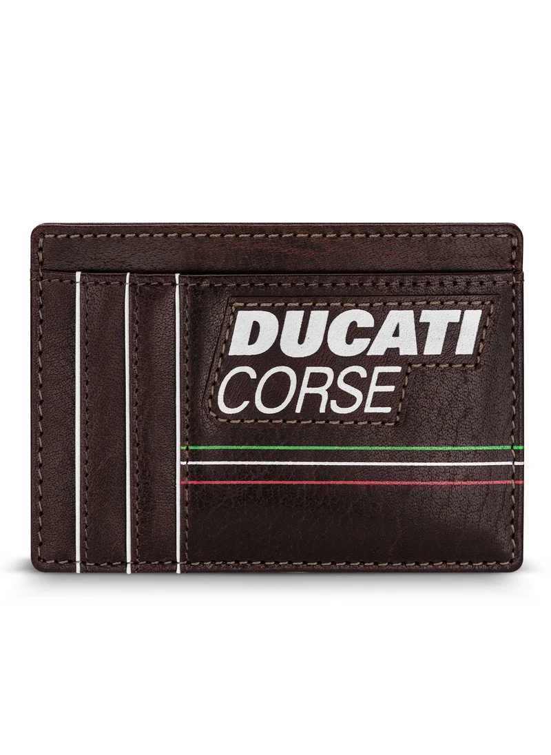 دوكاتي كورس Ducati Corse DTLGD2200602 Elegante Genuine Leather Card Case, Tan, M, Casual