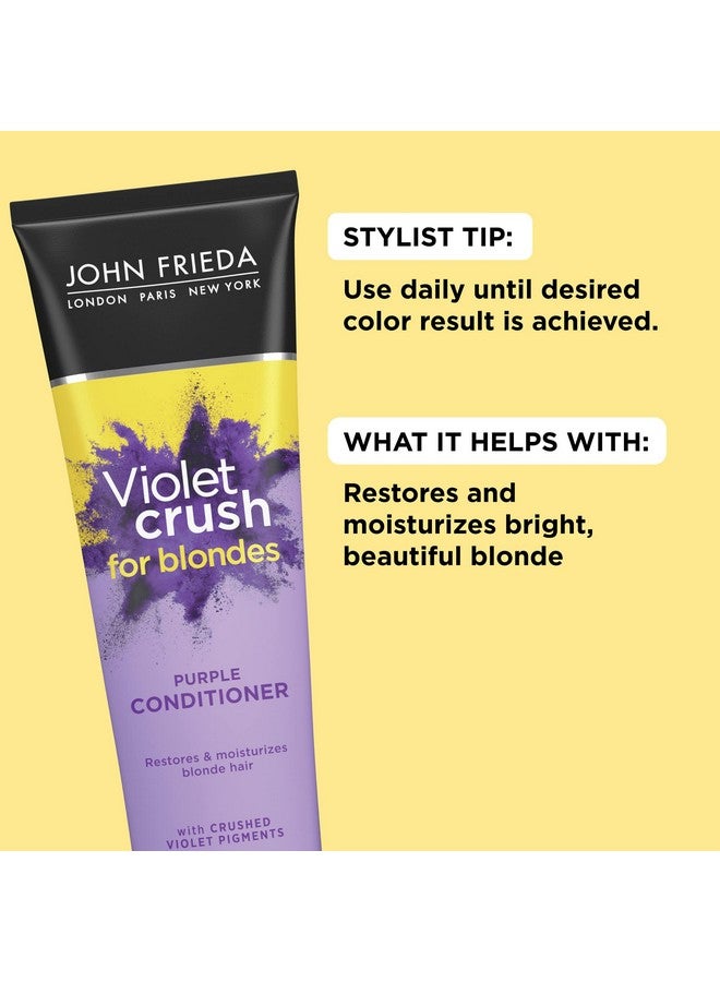 John Frieda Violet Crush Purple Conditioner, Conditioner for Brassy Blonde Hair, with Violet Pigments, 8.3 Ounce - Image 2