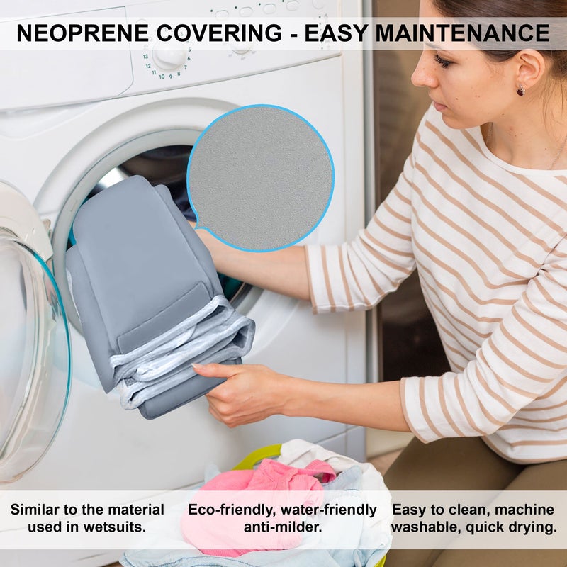 BaHoki Essentials مجموعة وسادة الركوع من باهوجي إيسينشالز - وسادة للركوع والراحة للذراع في حوض الاستحمام - دعم سميك من الفوم الذاكرة للذراع والركبة أثناء استحمام الأطفال حديثي الولادة أو toddlers - مع منظم شبكي لألعاب الطفل - Image 4