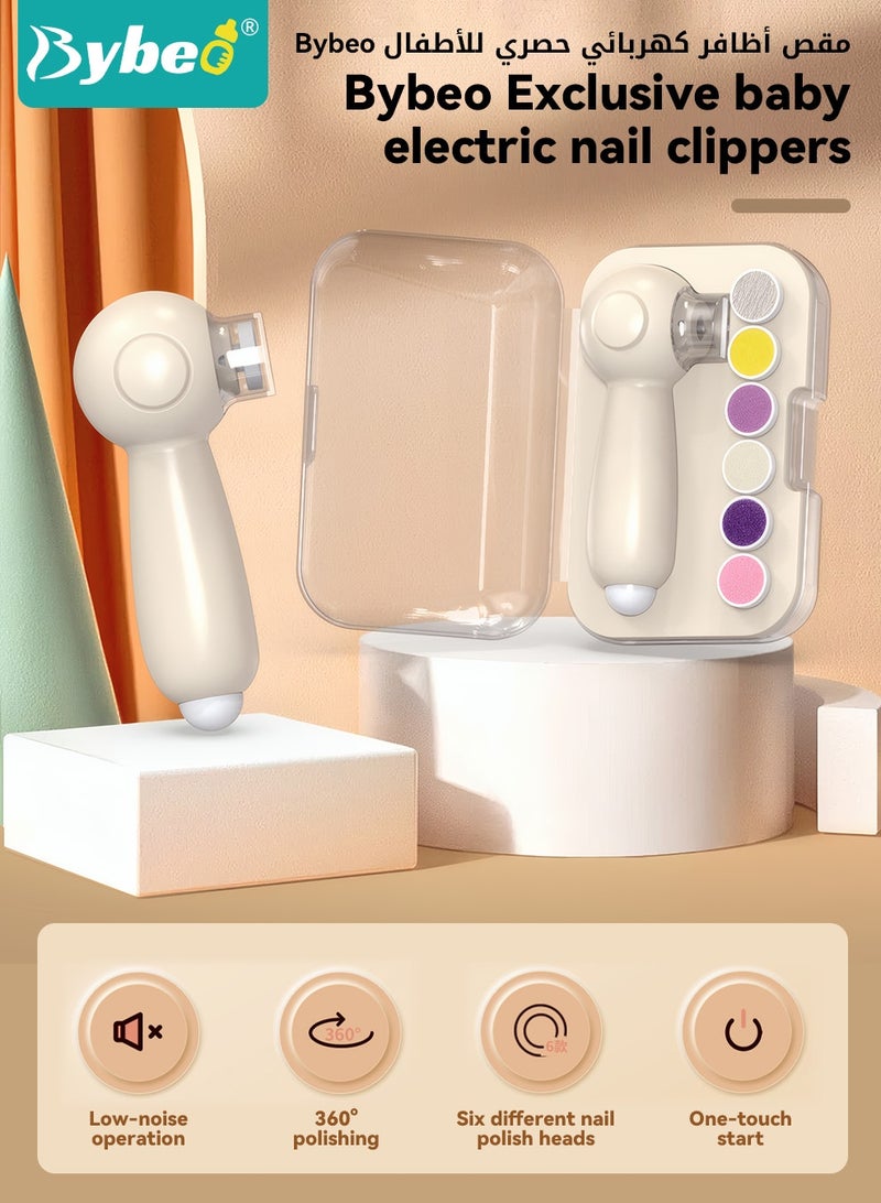 بيبو مقص أظافر للأطفال 2 في 1، ماكينة تشذيب كهربائية + مقص أظافر، مجموعة مبرد أظافر للأطفال مع إضاءة LED، و6 وسادات صنفرة بأحجام مختلفة، مناسبة للأطفال حديثي الولادة أو البالغين للعناية بأصابع القدم والأظافر - Image 2