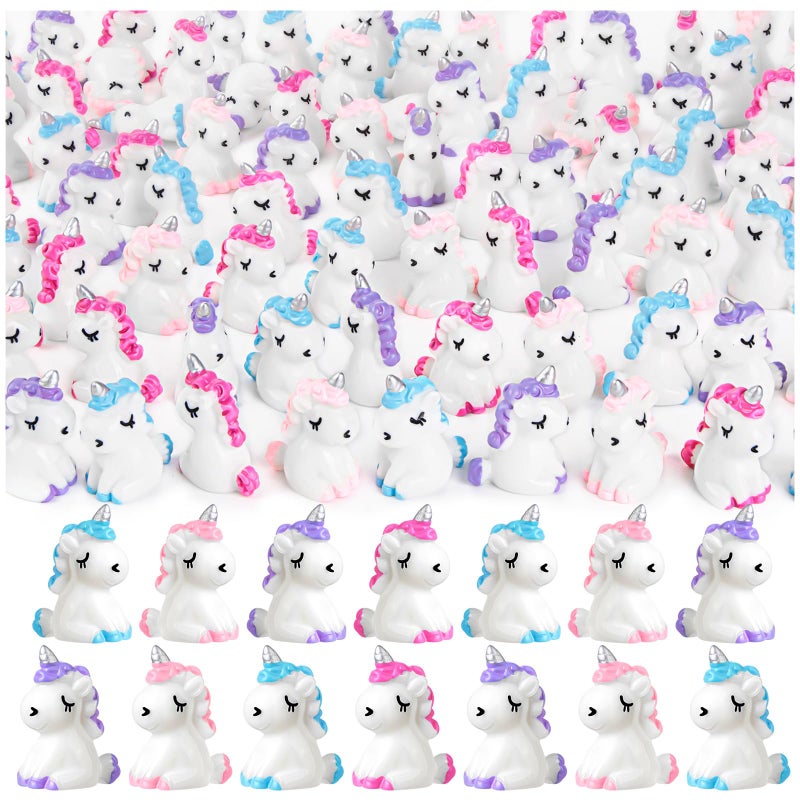LHSYFBZ 48Pcs Mini Resin Unicorn Miniature Unicorn Figurines Mini Resin Animals to Hide for Garden Landscape Aquarium Dollhouse Birthday Party Room Crafts Decor - Image 2
