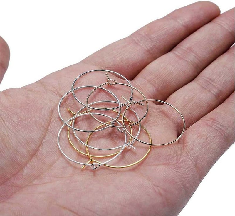 DIY Crafts 10 Pcs, 20mm Silver Small #12, Wine Charm Rings, Open Jump Ring, Beading Hoop for DIY Wine Charms, Earrings Silver/GOL (10 Pcs, 20mm Silver Small #12) - Image 2