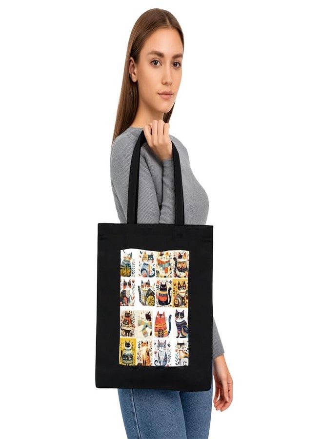 PrintingZone حقيبة تسوق مطبوعة من PrintingZone للنساء | حقيبة تسوق كبيرة من القماش المطبوع للفتيات والنساء - Image 3