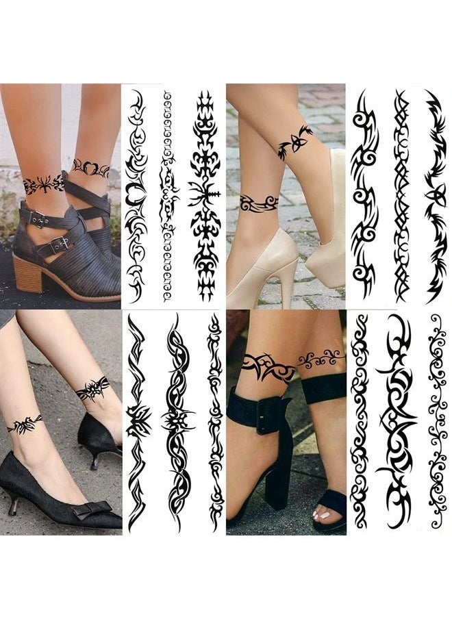 Yesallwas 6 Sheets Mix Tribal fake Tattoos Small Temporary Tattoo Blue Black Tribal Pattern Tattoo Body Sticker for Men Women 9cmX 19cm/3.54X7.48 inches (LXW)  - Image 5